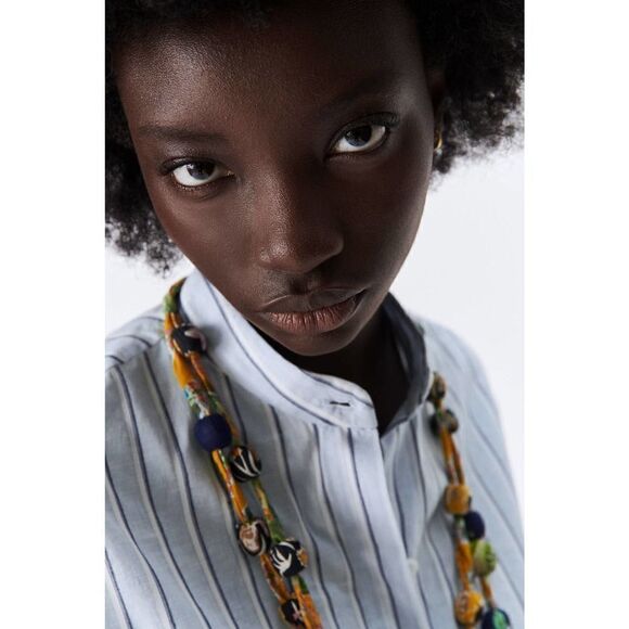 Zara Linen Blend Shirt Dress New Striped - Picture 6 of 11